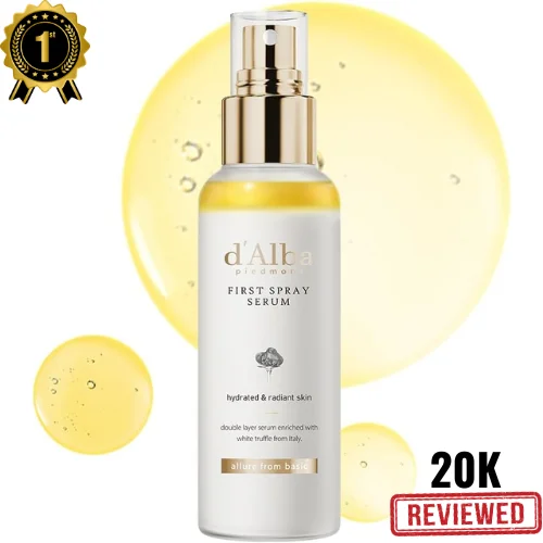 d'Alba Italian White Truffle First Spray Serum, Vegan Skin Care, Hydrating Face Moisturizer, Glow Serum for Radiant Skin, Non Comedogenic, All In One Mist, Korean skincare