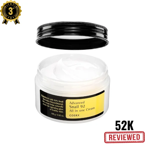 COSRX Snail Mucin 92% Repair Cream 100g, Daily Face Gel Moisturizer for Dry Skin, Acne-prone, Sensitive Skin, Not Tested on Animals, No Parabens, Korean Skincare