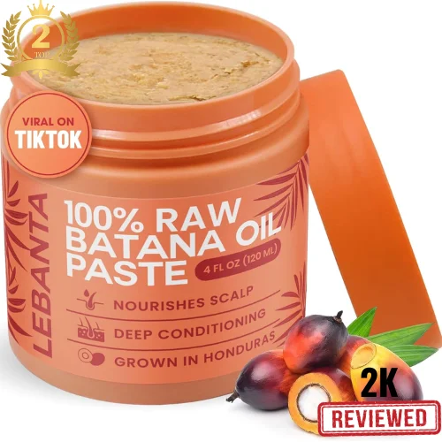 Lebanta Raw Batana Oil for Hair Growth - 100% Pure, Organic 4oz Batana from Honduras for Thick and Strong Natural Hair - Dr. Sebi Unrefined Cold Pressed Cosmetic Scalp Mask for Men & Women (1 Pack)